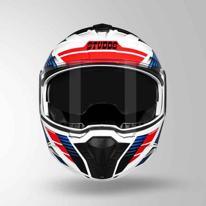Studds Trooper Trail White & Blue / Red - Helmet
