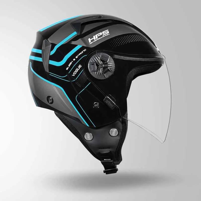 Studds Vogue D1 Square Decor Black & Pastel Blue N1 - Helmet