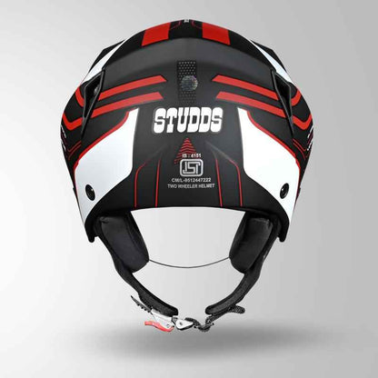 Studds Vogue D1 Square Decor Matt Black & White N2 - Helmet