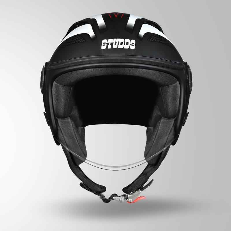 Studds Vogue D1 Square Decor Matt Black & White N2 - Helmet