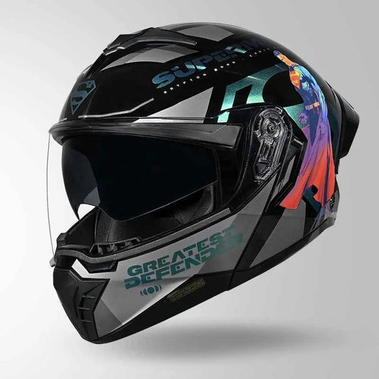 Studds Trooper Superman Edition Black Chameleon Blue - Helmet