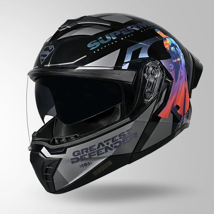 Studds Trooper Superman Edition Black Chameleon Pink - Helmet