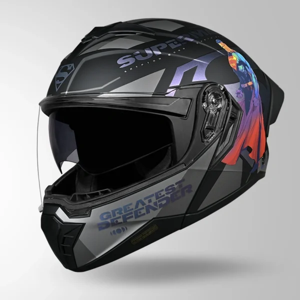 Studds Trooper Superman Edition Matt Black Chameleon Pink - Helmet