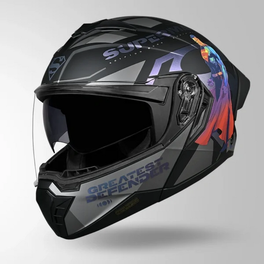 Studds Trooper Superman Edition Matt Black Chameleon Pink - Helmet