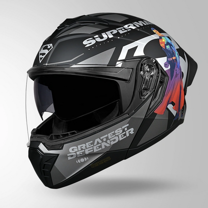 Studds Trooper Superman Edition Matt Black & Grey - Helmet