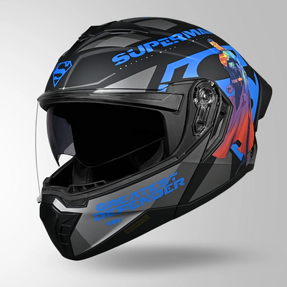 Studds Trooper Superman Edition Matt Black & Blue - Helmet