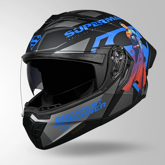 Studds Trooper Superman Edition Matt Black & Blue - Helmet