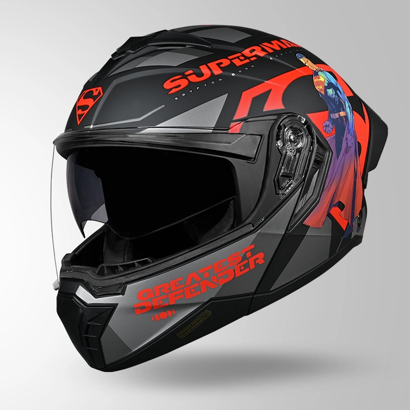 Studds Trooper Superman Edition Matt Black & Red - Helmet