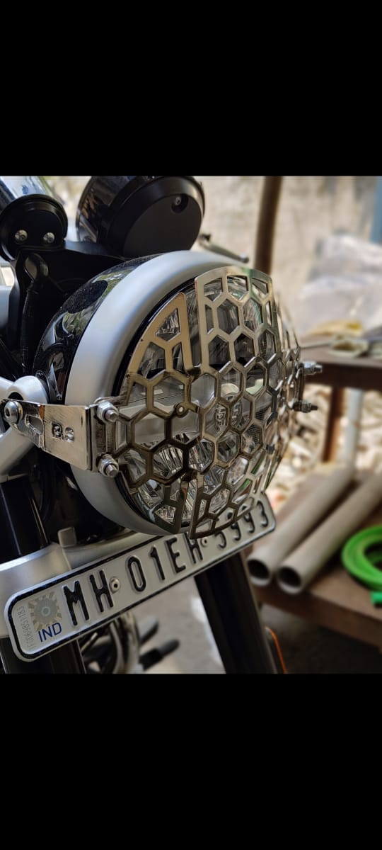 Super Meteor 650 Headlight Grill - Stainless Steel - Riders Junction