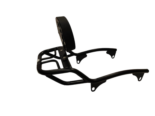 Super Meteor 650 Resto Top Rack Back Rest Stainless Steel - Black - Riders Junction