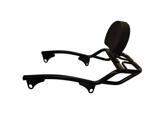 Super Meteor 650 Resto Top Rack Back Rest Stainless Steel - Black - Riders Junction