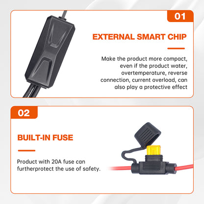 T1 Pro - Motorcycle Triple Socket Charger - Fahren