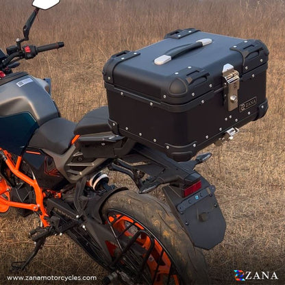 ZANA Top Box Aluminium Black (35L) R-Flat for KTM Duke 250/390 Gen-3 ZI-TB-003 - Riders Junction