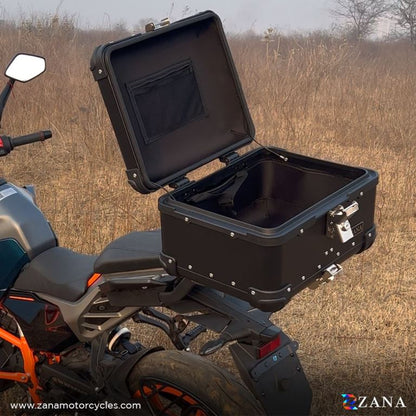 ZANA Top Box Aluminium Black (35L) R-Flat for KTM Duke 250/390 Gen-3 ZI-TB-003 - Riders Junction