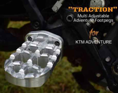 Adjustable Adventure Footpegs for KTM Adventure - TRACTION - Carbon Racing