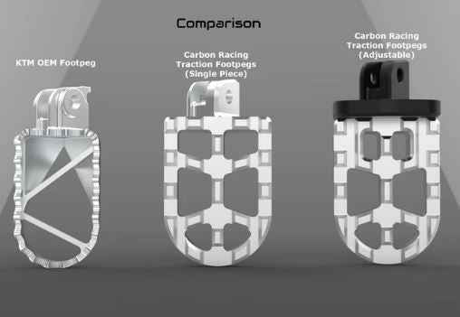 Adjustable Adventure Footpegs for KTM Adventure - TRACTION - Carbon Racing