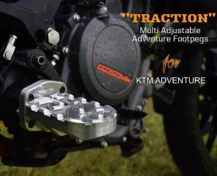Adjustable Adventure Footpegs for KTM Adventure - TRACTION - Carbon Racing