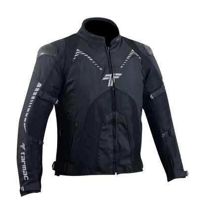 Tarmac Corsa Black Riding Jacket with SAFE TECH Protectors - LEVEL 2 for Shoulder, Elbows, Spine and LEVEL 1 for Chest