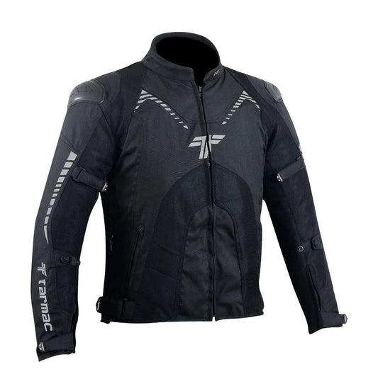 Tarmac Corsa Black Riding Jacket with SAFE TECH Protectors - LEVEL 2 for Shoulder, Elbows, Spine and LEVEL 1 for Chest