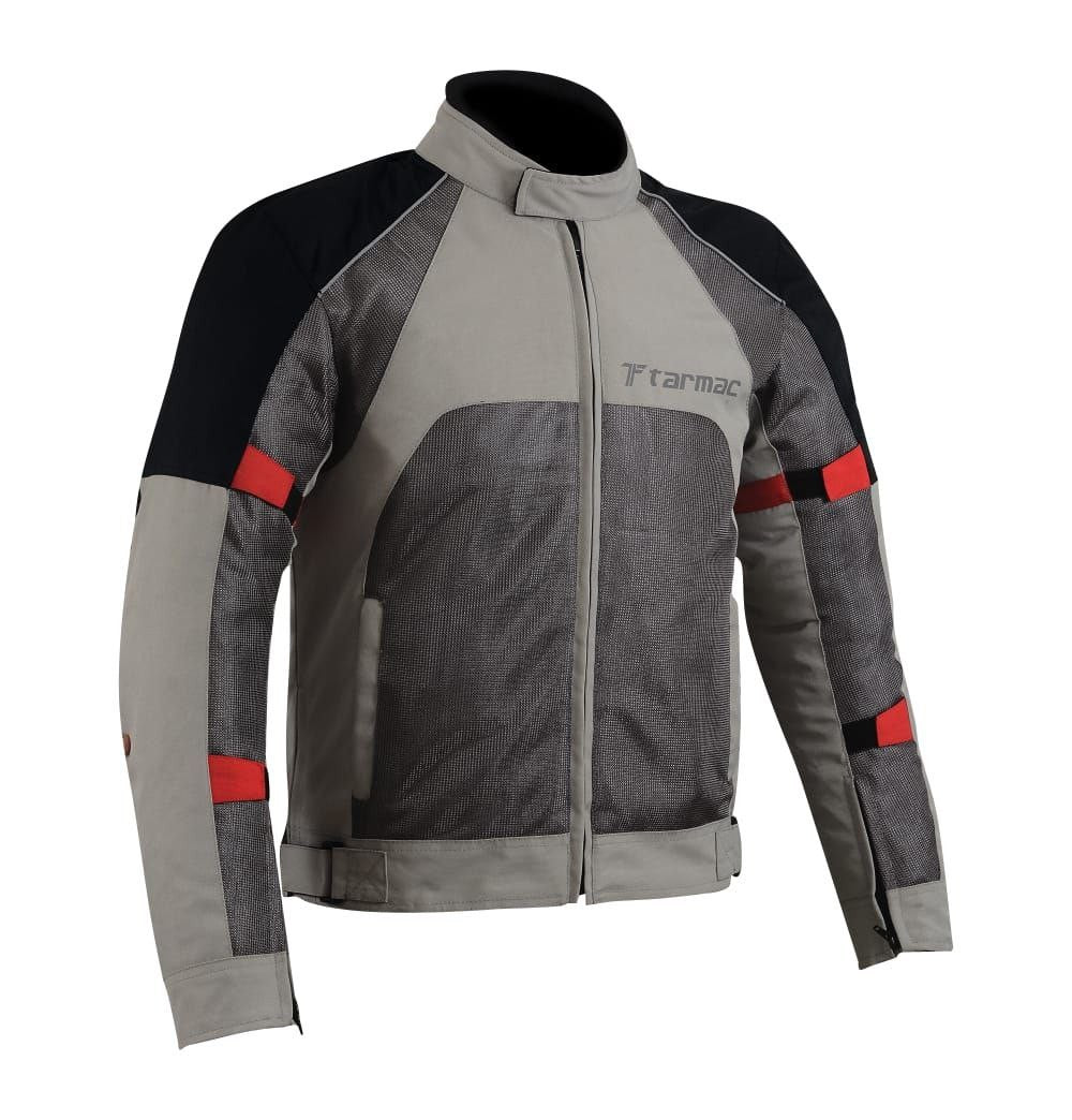 Tarmac Drifter II Grey-Black and Red Riding Jacket for Men - Level 2