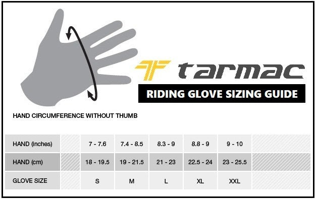 Tarmac Gloves Size Chart