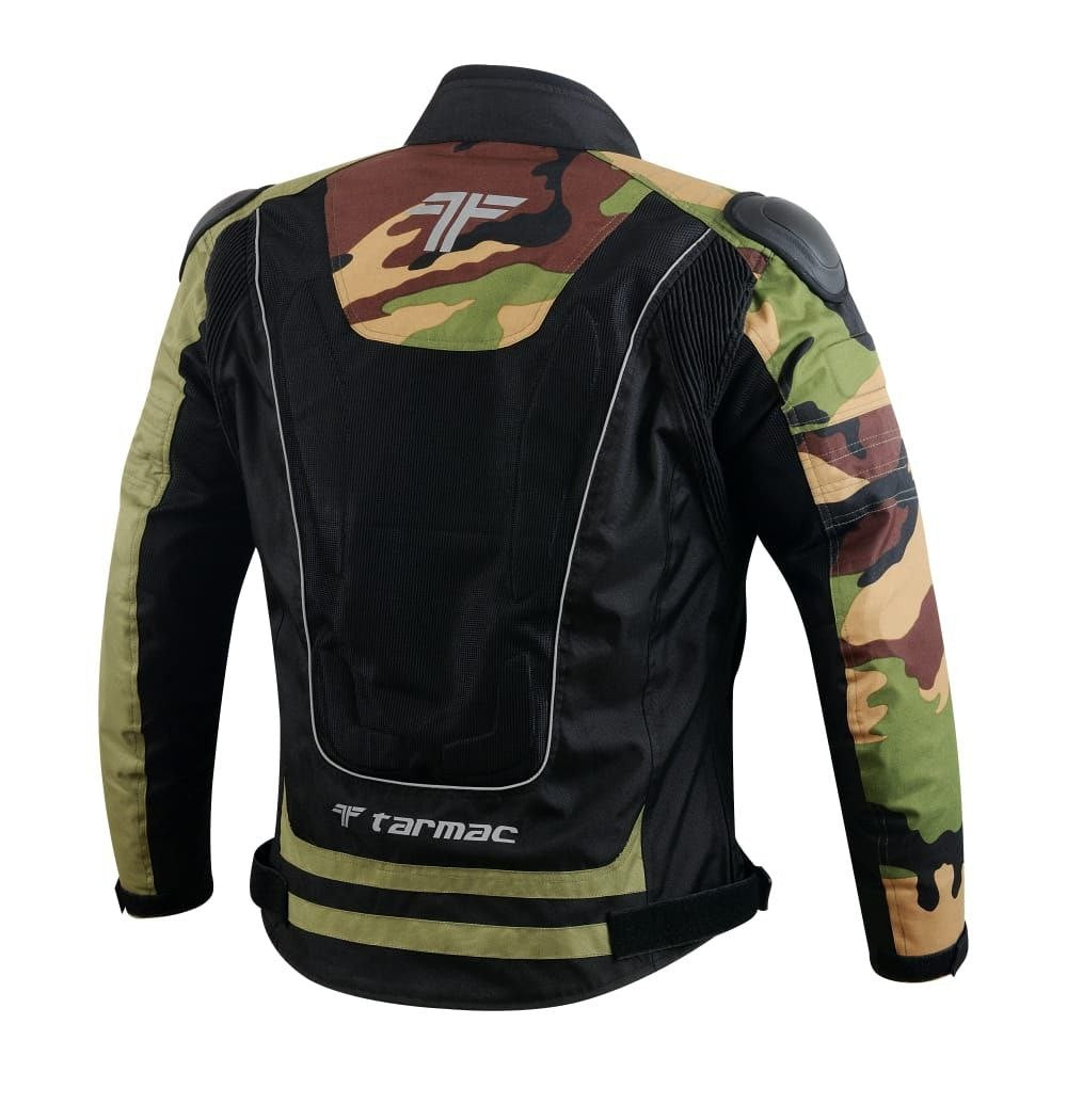 Tarmac One III Black/Army Camo/Olive Green Level 2 Riding Jacket with PU Chest Protectors