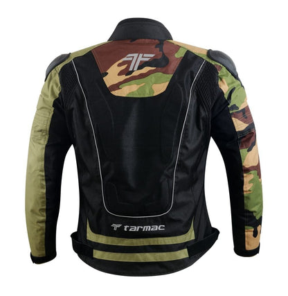 Tarmac One III Black/Army Camo/Olive Green Level 2 Riding Jacket with PU Chest Protectors