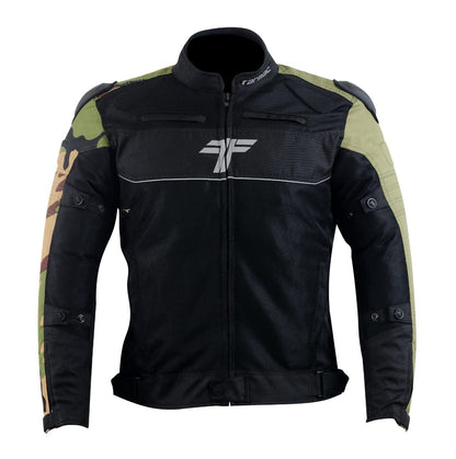 Tarmac One III Black/Army Camo/Olive Green Level 2 Riding Jacket with PU Chest Protectors