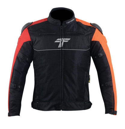Tarmac One III Black/Red/Orange Level 2 Riding Jacket with PU Chest Protectors