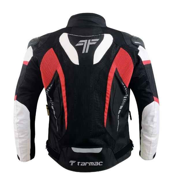 Tarmac Corsa Black/White/Red Riding Jacket with SAFE TECH protectors + FREE Tarmac Swift gloves