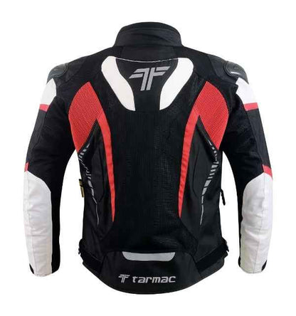 Tarmac Corsa Black/White/Red Riding Jacket with SAFE TECH protectors + FREE Tarmac Swift gloves
