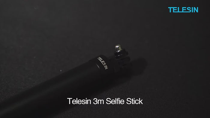 Telesin 3.0M/118.11" long Carbon Fiber Light weight Compact for Carry Monopod Selfie Stick for Insta360 X3&amp;2 / Go Pros camera (IS-MNP-300)