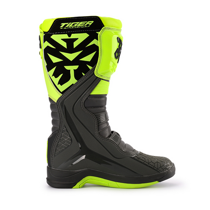 Tiger Racing-MTR T2 Motocross Offroad Boots (Black Green)