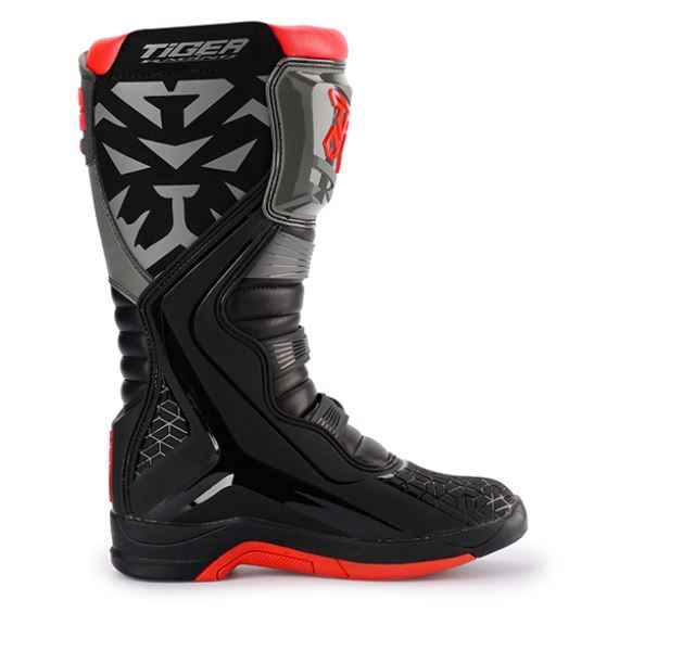 Tiger Racing-MTR T2 Motocross Offroad Boots (Grey Red)