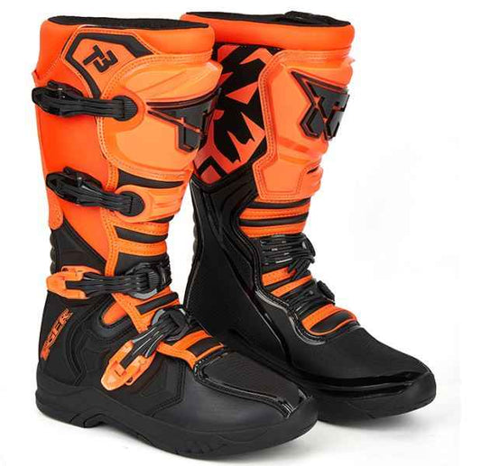 Tiger Racing-MTR T3 Motocross Boots (Black Orange)