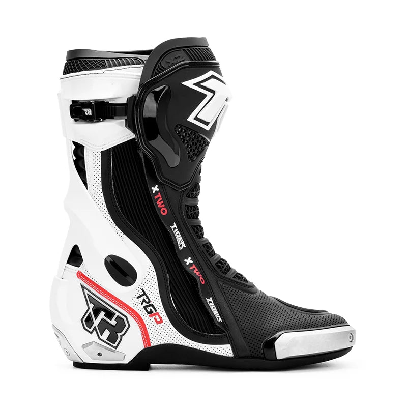 Tiger Racing X2 Racing Boots - Black/White