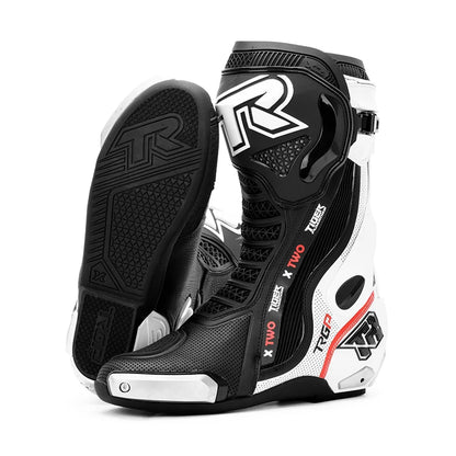 Tiger Racing X2 Racing Boots - Black/White
