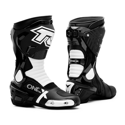 Tiger Racing X One Pro Boots - Black White