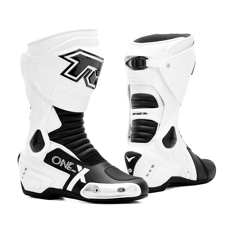 Tiger Racing X One Pro Boots - White Black