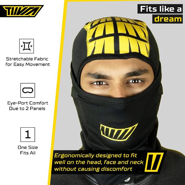 Tiivra Throttler Solo Balaclava (Black Yellow)