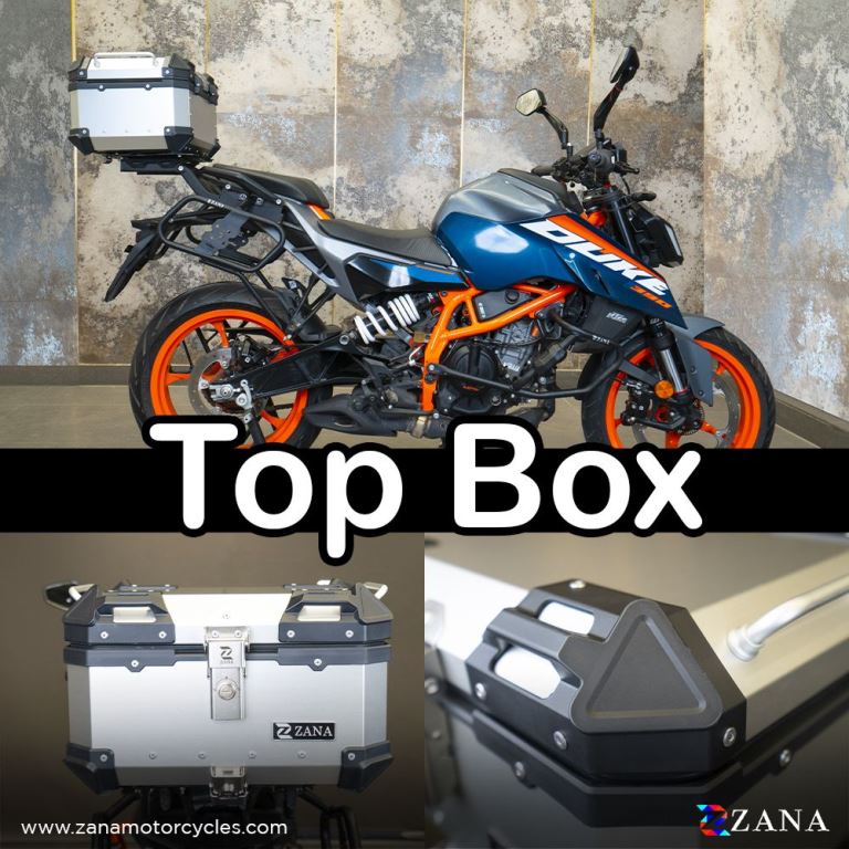 ZANA Top Box Aluminium Silver (35 liters) for KTM Duke 250/390 Gen-3 ...