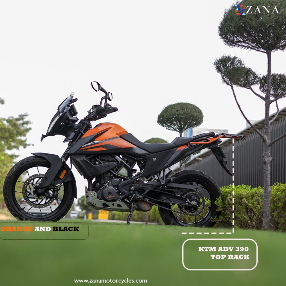 KTM ADV 250/390/390 X New Orange & Black Top Rack Compatible with Grab Rail by ZANA - ZI-8151