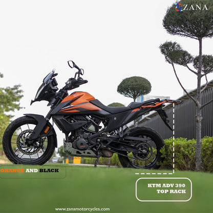 KTM ADV 250/390/390 X New Orange & Black Top Rack Compatible with Grab Rail by ZANA - ZI-8151