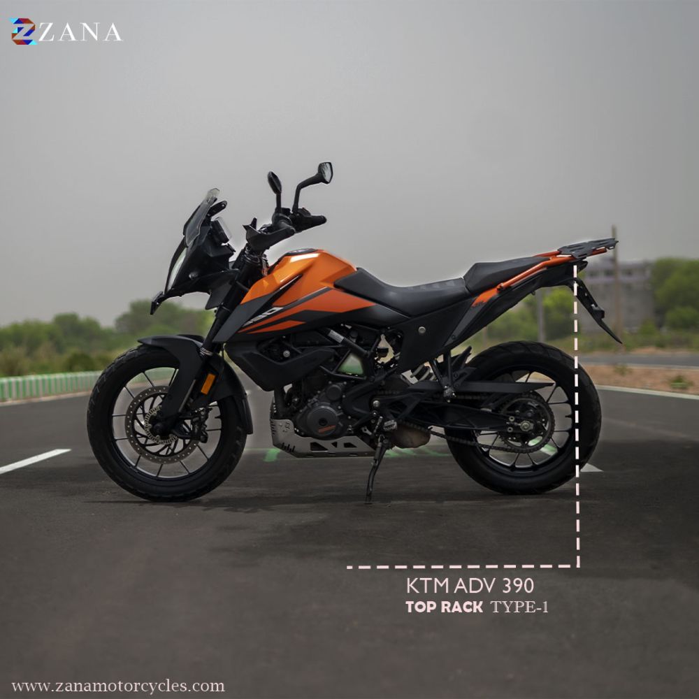 Top Rack with Plate Orange (Type-1) for KTM ADV 250 / 390 / 390 X by ZANA-ZI-8152