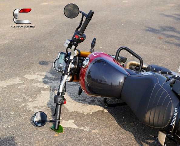 Aluminium Bar End Sliders for Triumph Speed 400 - Black - Carbon Racing - Riders Junction