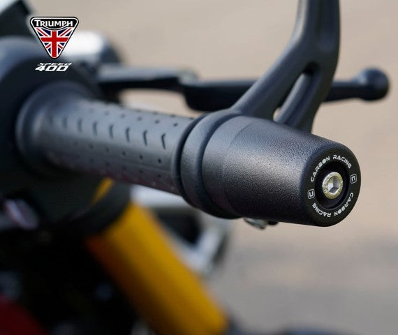 Aluminium Bar End Sliders for Triumph Speed 400 - Black - Carbon Racing - Riders Junction