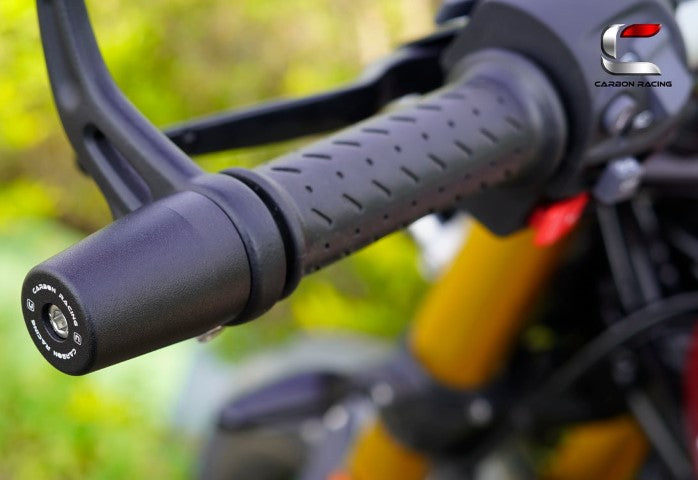 Aluminium Bar End Sliders for Triumph Speed 400 - Black - Carbon Racing - Riders Junction