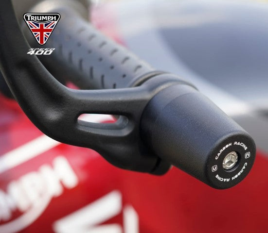 Aluminium Bar End Sliders for Triumph Speed 400 - Black - Carbon Racing - Riders Junction