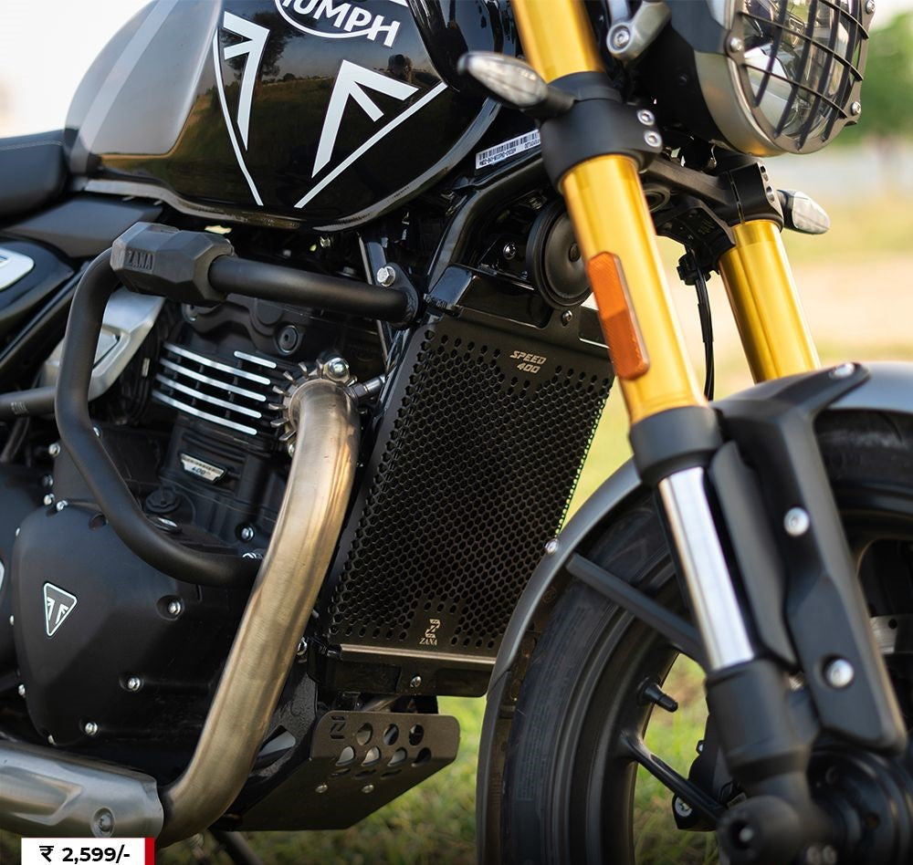 Triumph Speed 400 - Radiator Grill - Honeycomb Black - ZI-8367 - Riders Junction