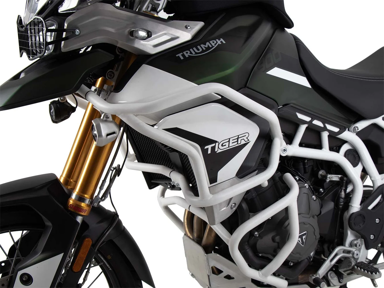 Triumph Tiger 850 & 900 Protection - Guard Tank SOLID Steel White - Hepco Becker - 5097605 00 03